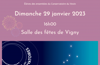 Dimanche 29 janvier à parir de 16h00 : concert du conservatoire du Vexin à Vigny. : 