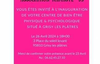 Vendredi 26 avril à partir de 18h30 : inauguration du salon "Bien être " à Grisy-les-Plâtres