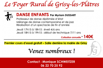 Cours de danse avec le foyer rural de Grisy-les-Plâtres