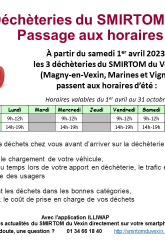 Passage aux horaires d'été des décheteries du SMIRTOM du Vexin