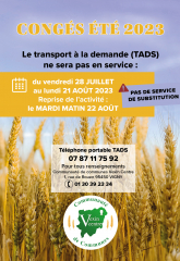 Transport à la demande de Vexin centre : congé d'été