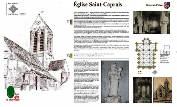 Sentier du patrimoine de Grisy-les-Plâtres : l'église et la vierge et l'enfant