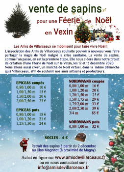 Vente sapin Noël Villarceaux.
