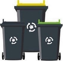Bacs à déchets ménagers.