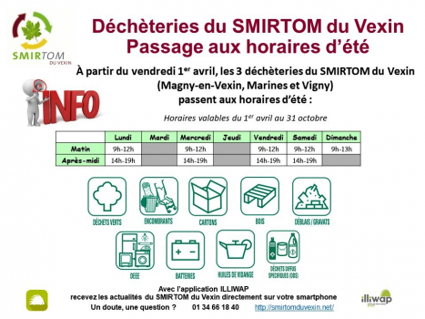 Déchetteries : horaires d'été