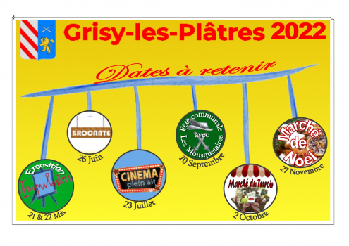 Calendrier des animations à Grisy en 2022