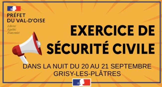 Exrecice de sécurité civile à GRisy-les-Plâtres. 