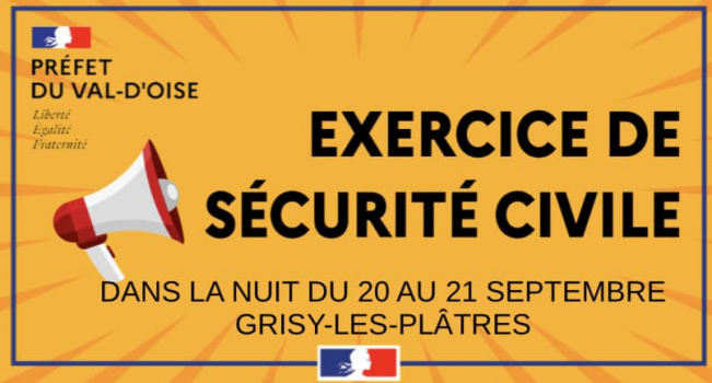 Exrecice de sécurité civile à GRisy-les-Plâtres.