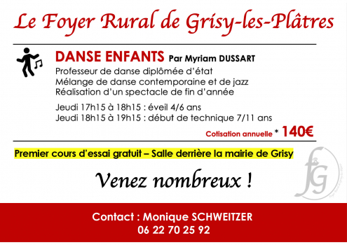 Cours de danse avec le foyer rural de Grisy-les-Plâtres