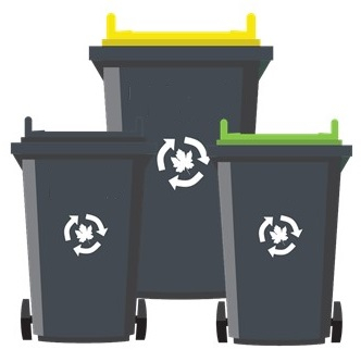 Bacs de tri des déchets ménagers