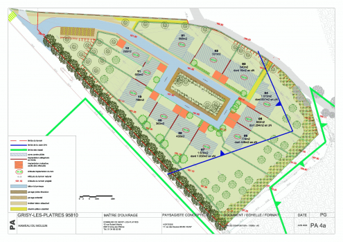 Plan de masse du Hameau du moulin de Grisy-les-Plâtres.