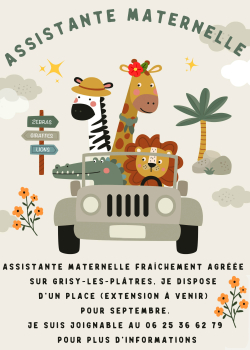 Nouvelle assistante maternelle à Grisy