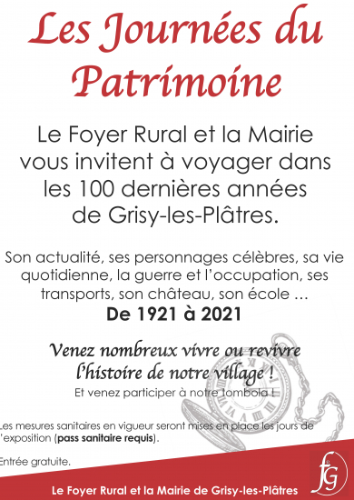 Les journées du patrimoine 2021 à Grisy-les-Plâtres.
