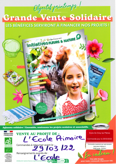 Vente floral à l'école de Grisy