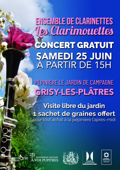Concert de clarinettes dans le jardin de campagne de Grisy.