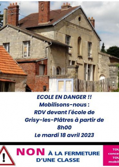 Mobilisation sur l'avenir de l'école de Grisy : 180423