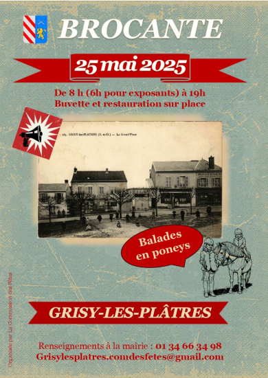 Brocante à Grisy -les Plâtres le 25 mai 2025