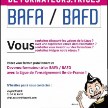 Devenir formateur / trice de BAFA / BAFD  : formation à Pontoise le 06 février.