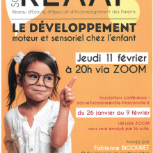 Jeudi 11 février : VisioConférence sur le thème du développement moteur et sensoriel de l’enfant 
