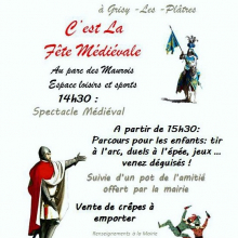 Samedi 26 juin à partir de 14h30 : fête communale de Grisy-les-Plâtres.