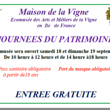 Journées du patrimoine à la maison de la vigne à Marines