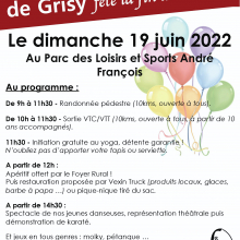 Dimanche 19 juin : la fête avec le foyer rural de Grisy-les-Plâtres.