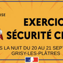 20 et 21 septembre : exercice de sécurité civile à Grisy-les-Plâtres..