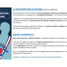 La sécurité des personnes et des biens à Grisy-les-Plâtres : recherche de villageois vigilants.