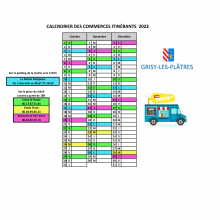 Calendriers des passages des commerces itinérants à Grisy-les-Plâtres.