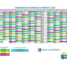 Calendriers des passages des commerces itinérants à Grisy-les-Plâtres.