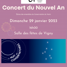 Dimanche 29 janvier à parir de 16h00 : concert du conservatoire du Vexin à Vigny. : 