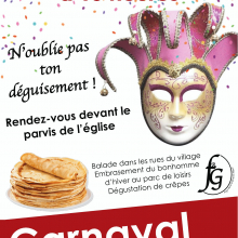 Samedi 11 mars : carnaval de Grisy avec le foyer rural du village.