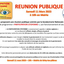 Samedi 11 mars : mise en place à Grisy d'une " Participation citoyenne à la sécurité des biens des villageois " (Ex « Voisins vigilants »)