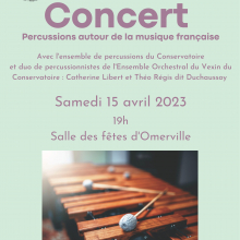 Samedi 15 avril : concert du conservatoire du Vexin à Omerville.