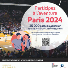 Formation d'agents de sécurité privée en vue des Jeux olympiques de 2024. 