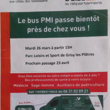 Le bus PMI à Grisy-les-Plâtres : mardi 26 mars à partir de 15h00