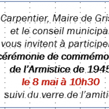 Mercredi 08 mai : commémoration du 08 mai 1845, fin de la seconde guerre mondiale