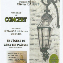 Dimanche 22 juin : Concert et soutien à l'assosiation grisylienne "Patrimoine et mémoire"