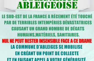 Solidarité ableigeoise avec le sud - est de la France inondé.