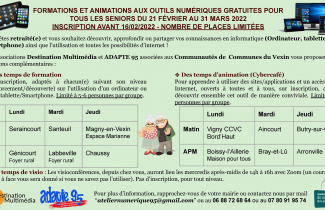 Nouveau cycle gratuit de formation aux outils numériques pour les seniors du Vexin.