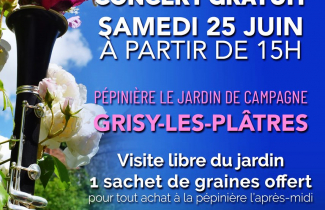 Samedi 25 juin : un après-midi musical et fleuri dans le "Jardin de campagne " à Grisy-les-Plâtres.