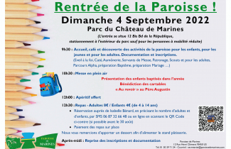 Dimanche 04 septembre : rentrée de la paroisse de Marines.