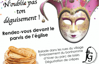 Samedi 11 mars : carnaval de Grisy avec le foyer rural du village.