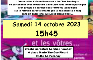Samedi 14 octobre : atelier parentalité " Mieux vivre ensemble ".