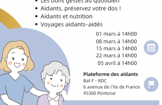 Ateliers pour les aidants, à partir du 1er mars. 