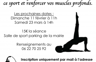 Les ateliers pilates  du foyer rural de Grisy : encore quelques places à prendre.