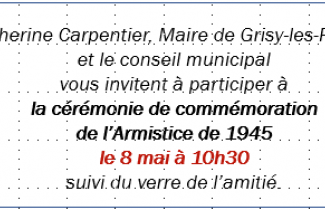 Mercredi 08 mai : commémoration du 08 mai 1845, fin de la seconde guerre mondiale