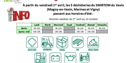 Déchetteries : horaires d'été