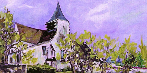 Eglise St Caprais de Grisy-les-Plâtres (Dessin)
