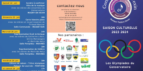 Saison culturelle 2024 du conservatiore du Vexin